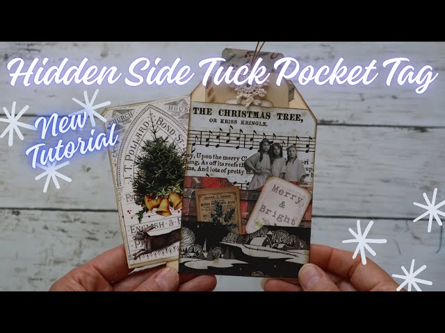 Hidden Side Tuck Pocket Tags Tutorial For Your Junk Journal - Tags With Secret Tuck - Ephemera