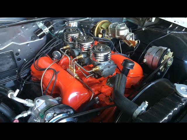 348 Chevrolet W series motor big block 3x2 Rochester carbs tri power progressive linkage cerakote