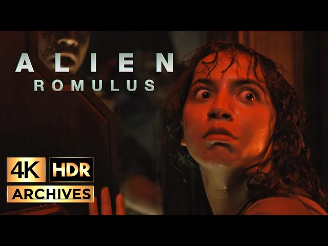 Alien: Romulus [ 4K - HDR ] Alien Xenomorph snatches Kay (2024)