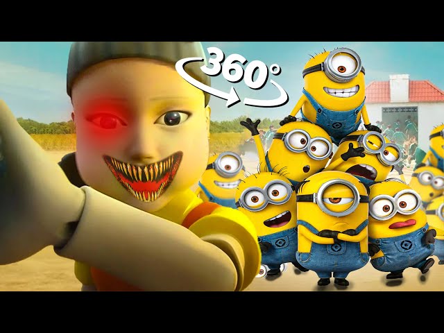 Minions in SQUID GAME | 360° VR | 8K | Red Light Green Light Game |