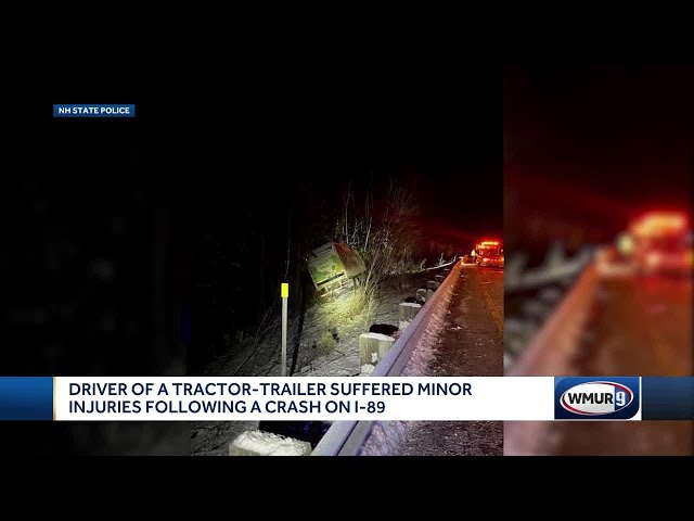 Tractor-trailer driver suffers minor injuries in I-89 crash in Warner