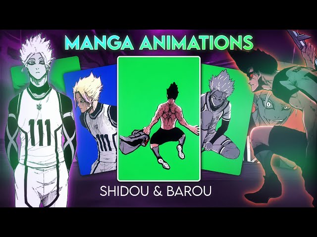 barou and shidou manga animation green screen | Blue lock manga animations green screen