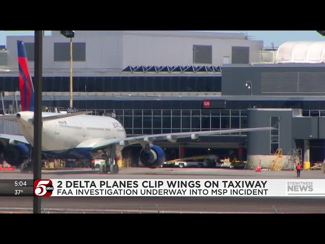 Delta planes clip wings on MSP taxiway