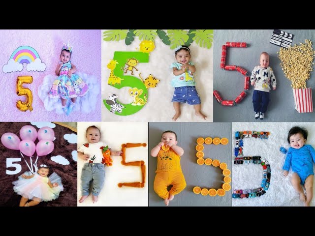 5 Month Baby Photoshoot ideas | 5th month baby photoshoot | Baby Photoshoot ideas at Home Five month