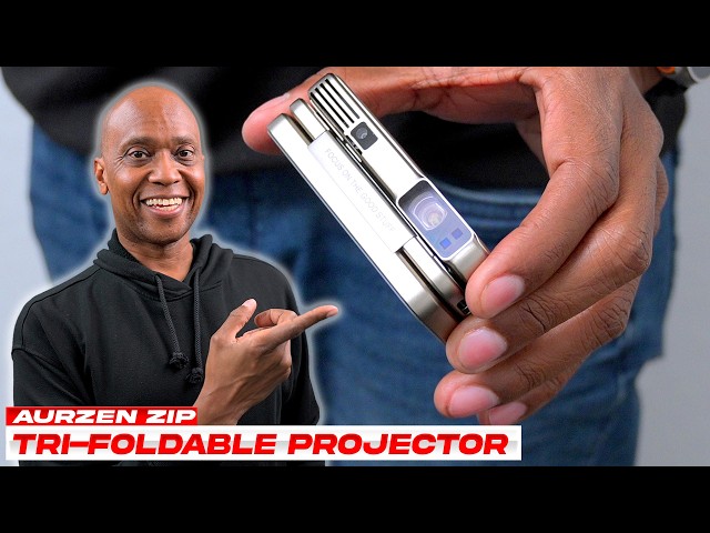 The World's First Portable Triple Foldable Projector -  Aurzen Zip (In HDR)