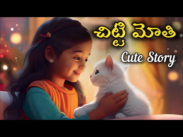 చిట్టి మోతీ క్యూట్ స్టోరీ | Telugu Cartoon (AI)  Story | Telugu Girl & Cat 😺 Story  #cartoon #ai