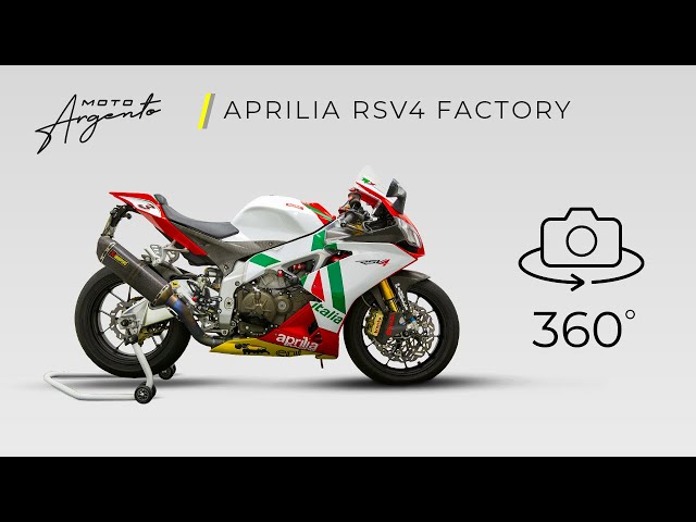 APRILIA RSV4 FACTORY - Vista a 360 gradi - Moto Argento.