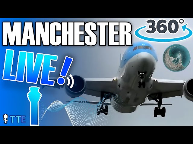 FIRST Manchester Airport Live in VR 360 Degrees #planespotting #manchesterairportlive