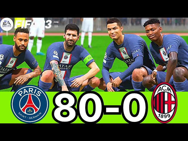 FIFA 23 - MESSI, RONALDO, MBAPPE, NEYMAR, ALL STARS PLAYS TOGETHER | PSG Vs MILAN