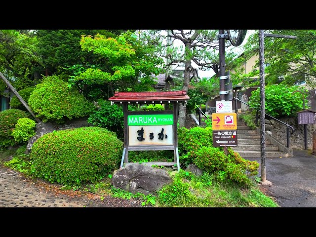 2024 Japan Trip, Walking in the Rain in Nagano Yudanaka｜Onsen Street｜Issa-no Sanpo Michi [4K HDR]