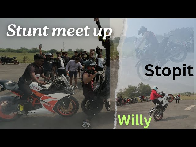 STUNT MEETUP ​⁠@ajazerzvlog7624   || Stopit willy || #bikecrashing #reaction #rider #motovlog