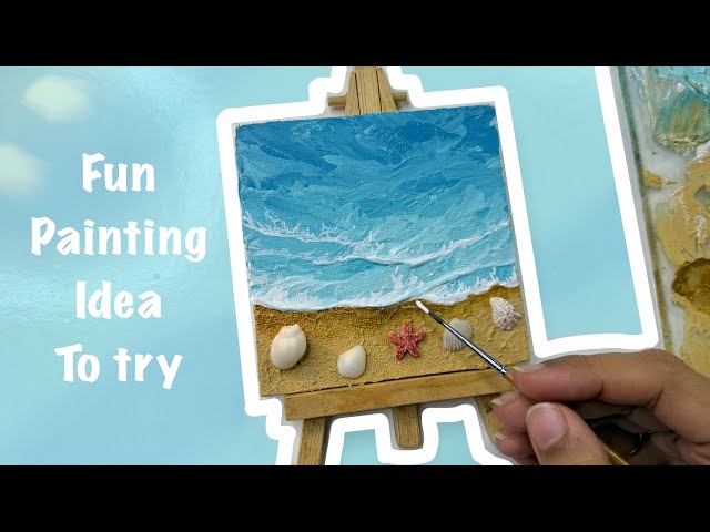 Fun painting idea / easy acrylic painting for beginners/ beach painting