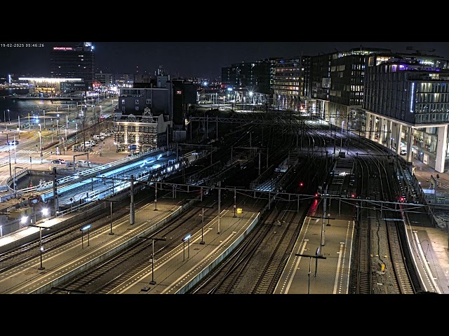 Station Amsterdam Centraal - De Vijf Bruggen, camera 2 | Livestream ProRail