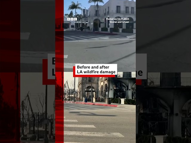 Before and after the LA wildfires in the Pacific Palisades. #LA #Wildfires #Fires #BBCNews