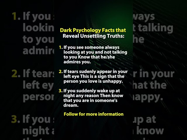 Dark Psychological Facts Reveal Disturbing Truths: