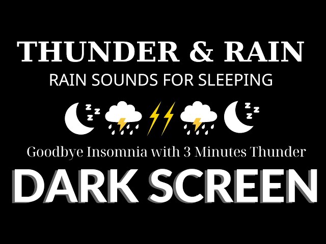 Rain sounds Black Screen for sleep | Fall Asleep Fast with Heavy Rain & Thunder I Relaxation