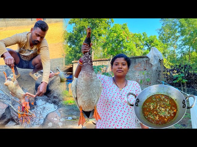 Duck curry preparation by tribes || duck curry recipe || village tribal life