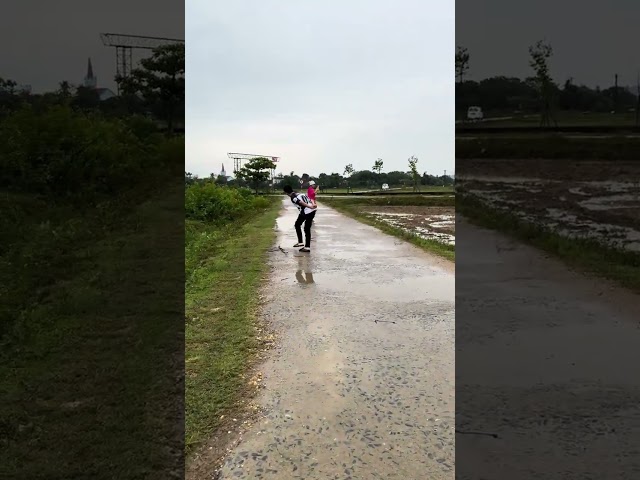 Walking in a sparsely populated village in Vietnam