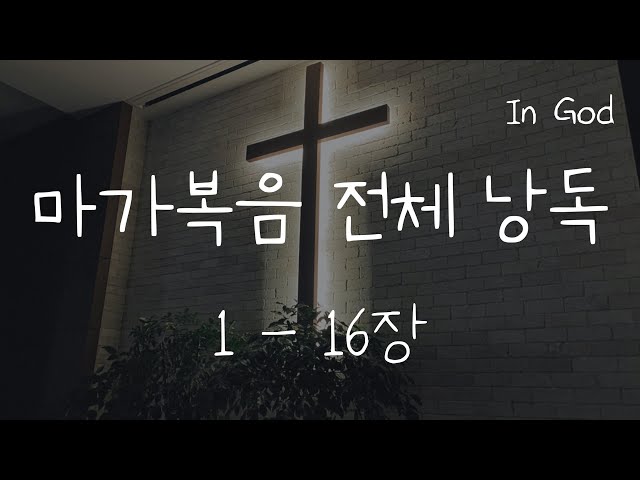 [In God] 마가복음 전체 낭독 #성경듣기66권 #성경낭독하는 남자 #개역개정 #배경음 줄인 버전