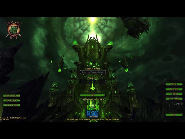 Anarchy World of Warcraft Login Screen