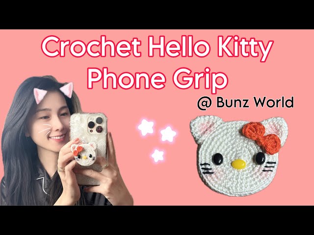 🎁FREE: Crochet Hello Kitty Phone Grip 💗 English Pattern #crochetfreepattern