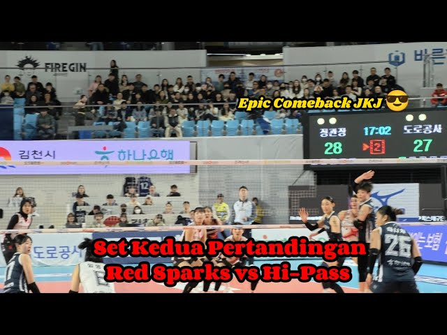 Set Kedua Red Sparks vs Hi-Pass Expressway di Gimcheon Gymnasium