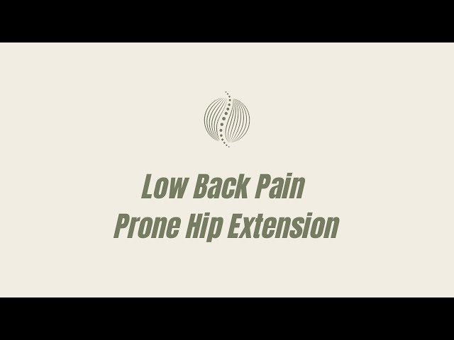 Lower Back Pain Exercise: Prone Hip Extension