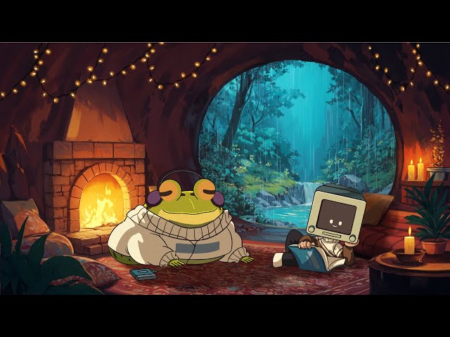 cozy rainy day in the cave 🌧 calm your anxiety, relaxing music [chill lo-fi hip hop beats]