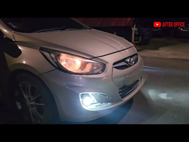 Hyundai Verna Fludic | Projector Fog light install | Led bulb 👌 2023