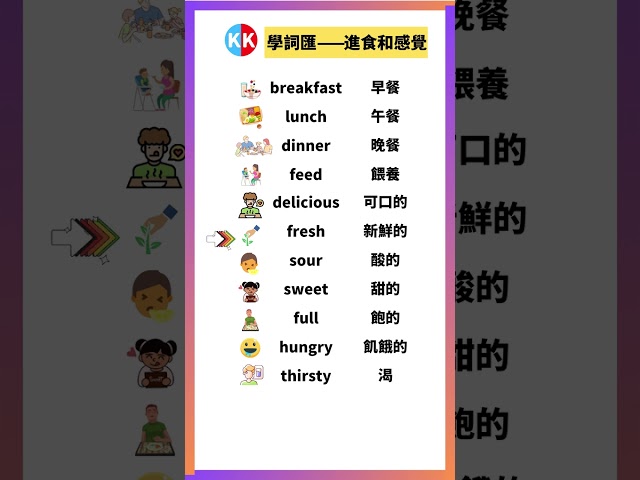 【零基礎英文】進食與感覺 英文單字#跟讀英文單詞 #跟讀單詞 #英文 #英文聽力 #英文单词