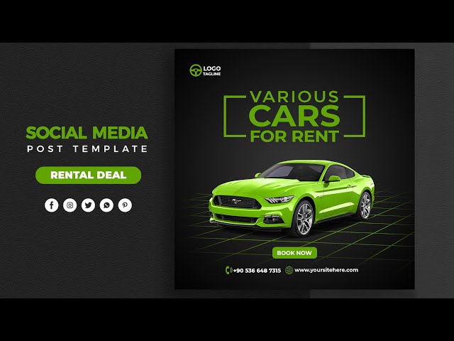 Luxury car social media post design in photoshop