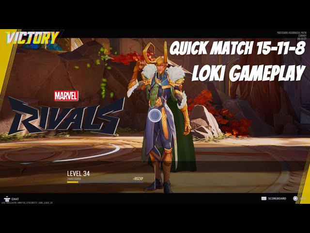 Marvel Rivals Quick Match Loki Gameplay 15-11-8 Season 0