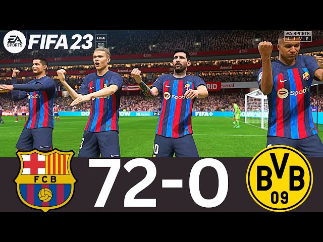 FIFA 23 - MESSI, RONALDO, MBAPPE, NEYMAR, ALL STARS | BARCELONA VS DORTMUND - PS5 4K