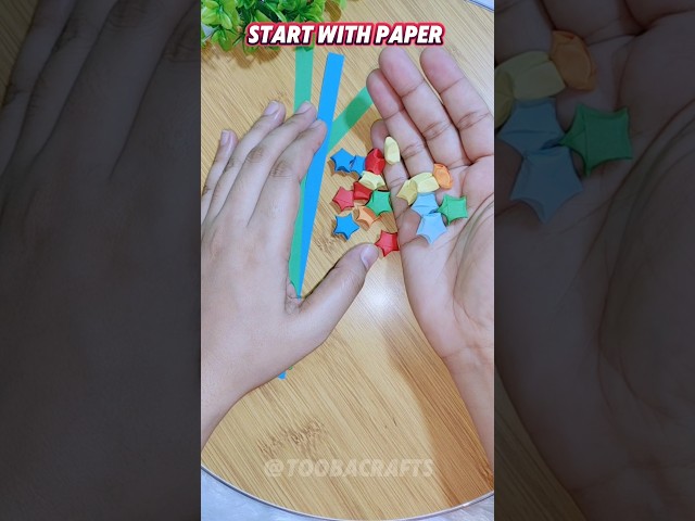 DIY 3d stars | how to make cute stars 🤩 #shorts #youtubeshorts #paperstars #starlights