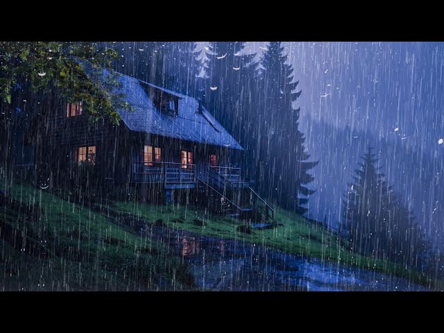 Gentle Night RAIN - Rain Sounds For Sleeping - Thunderstorm Sounds, Relax, Study, ASMR