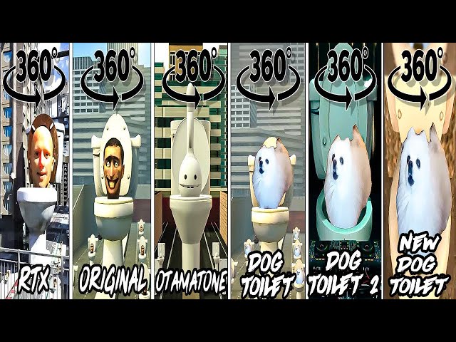 Skibidi toilet RTX vs ORIGINAL vs Otamatone vs Dog Toilet 360º VR (ALL EPISODES) Part 3