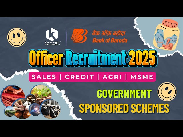 Government  Sponsored Schemes |  Special Session   | BOB SO Recruitment 2025