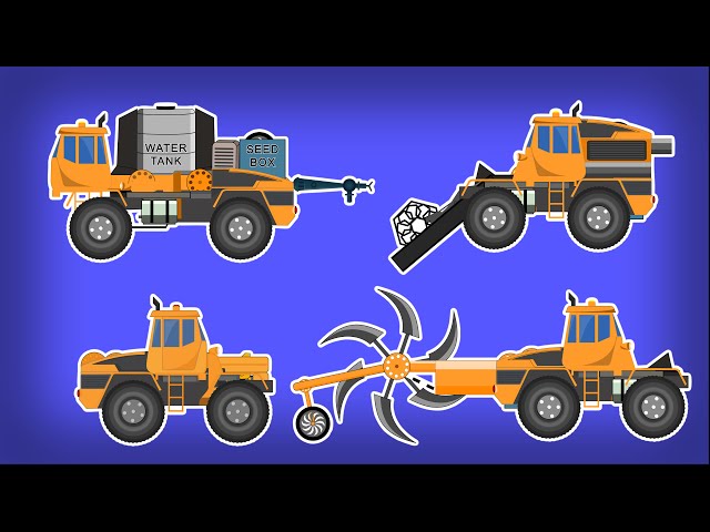 Transformers | Harvesting Tractor | Seeding and Water Tractor | Plowing Tractor | Kids Video