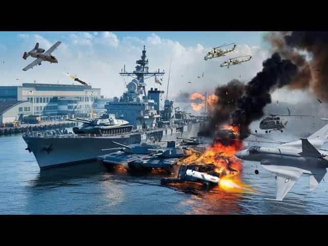 20 minutes ago! Russian naval base destroyed by US AH-1Z Viper and F-16