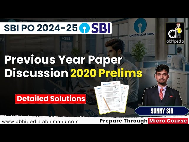 SBI PO Exam 2024-25 | Previous Year Paper Detailed Discussion 2020 | Micro course | abhipdia