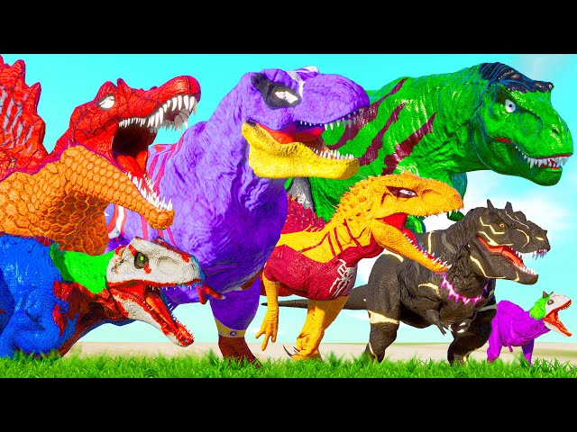 Epic Tyrannosaurus Rex vs Pro 8 Superhero Dinosaurs l Jurassic World Evolution 2025