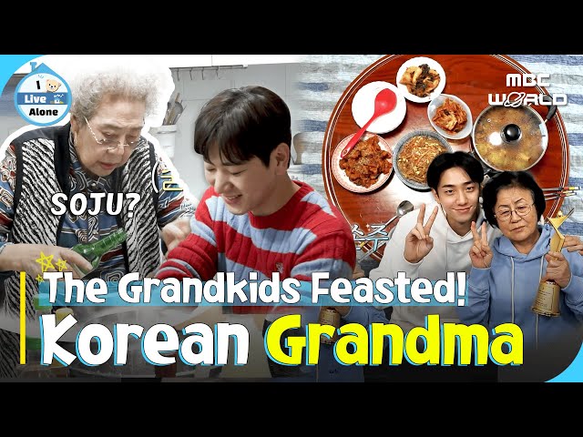 [SUB] Korean Grandma's Feast🍚The Grandkids Stuffed After Epic Meal! #ilivealone #namyoonsu #mukbang