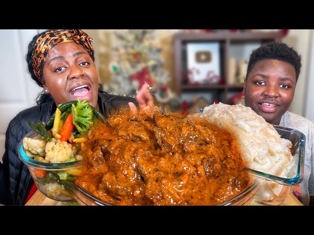 SO YOU THOUGHT THIS WAS A COMPETITION?!| SMOTHERED STEAK| MASHED POTATOES| MUKBANG EATING SHOW!