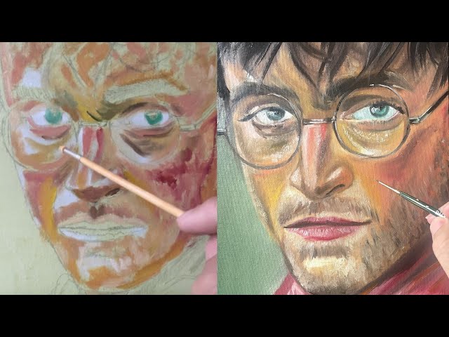 Painting a portrait of Harry Potter - OIL - EASY - FAST - Alla Prima - Oil painting