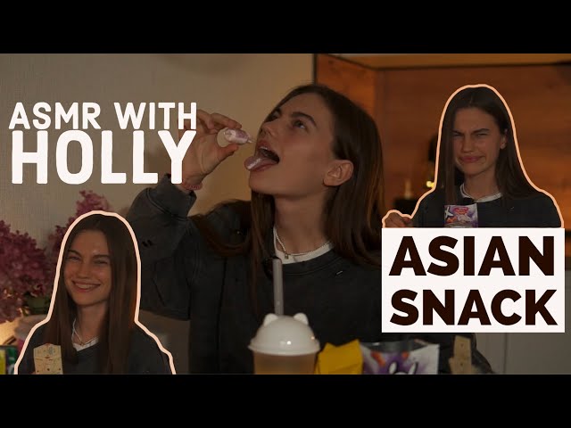 ASMR eating: Weird Asian Snacks & My Funny Reactions!