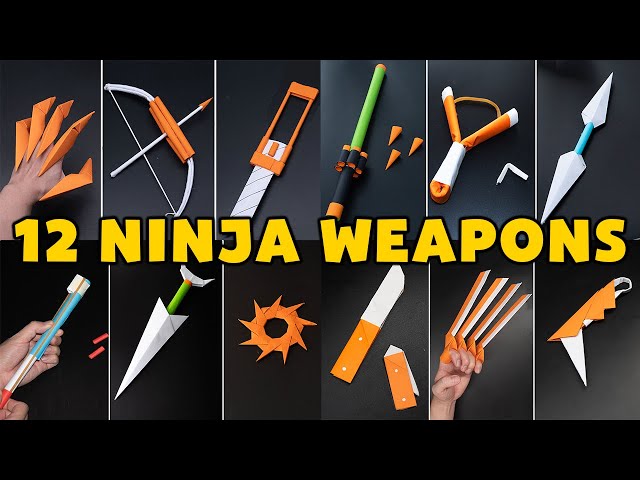 AMAZING! 12 ORIGAMI PAPER NINJA WEAPONS