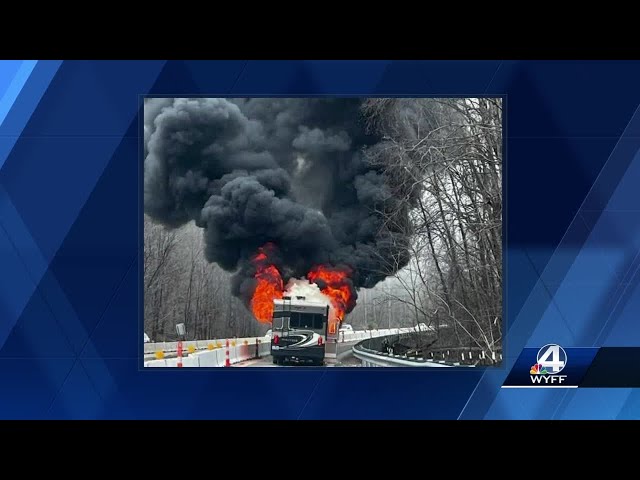 RV fire shuts down part of highway near SC-NC state line