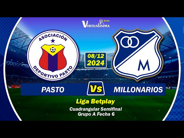 DEPORTIVO PASTO 🆚️ MILLONARIOS en Vivo | #LigaBetplay | Fútbol en vivo