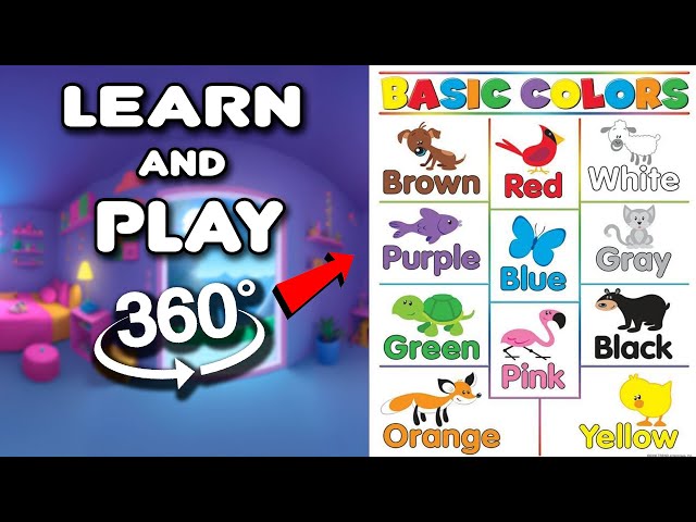 Learn Colors in 360° VR - Kids vocabulary - Color - color mixing!