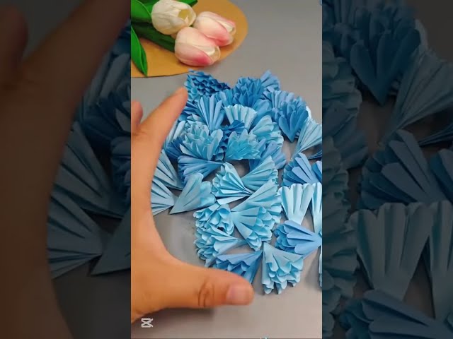 easy paper craft flower tutorial 🌼 origami flower  #diy #papercraft #origami